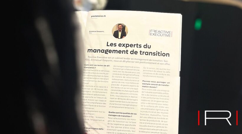REACTIVE EXECUTIVE DANS LE MAGAZINE DE l&rsquo;ANDRH – Association Nationale des DRH ✨