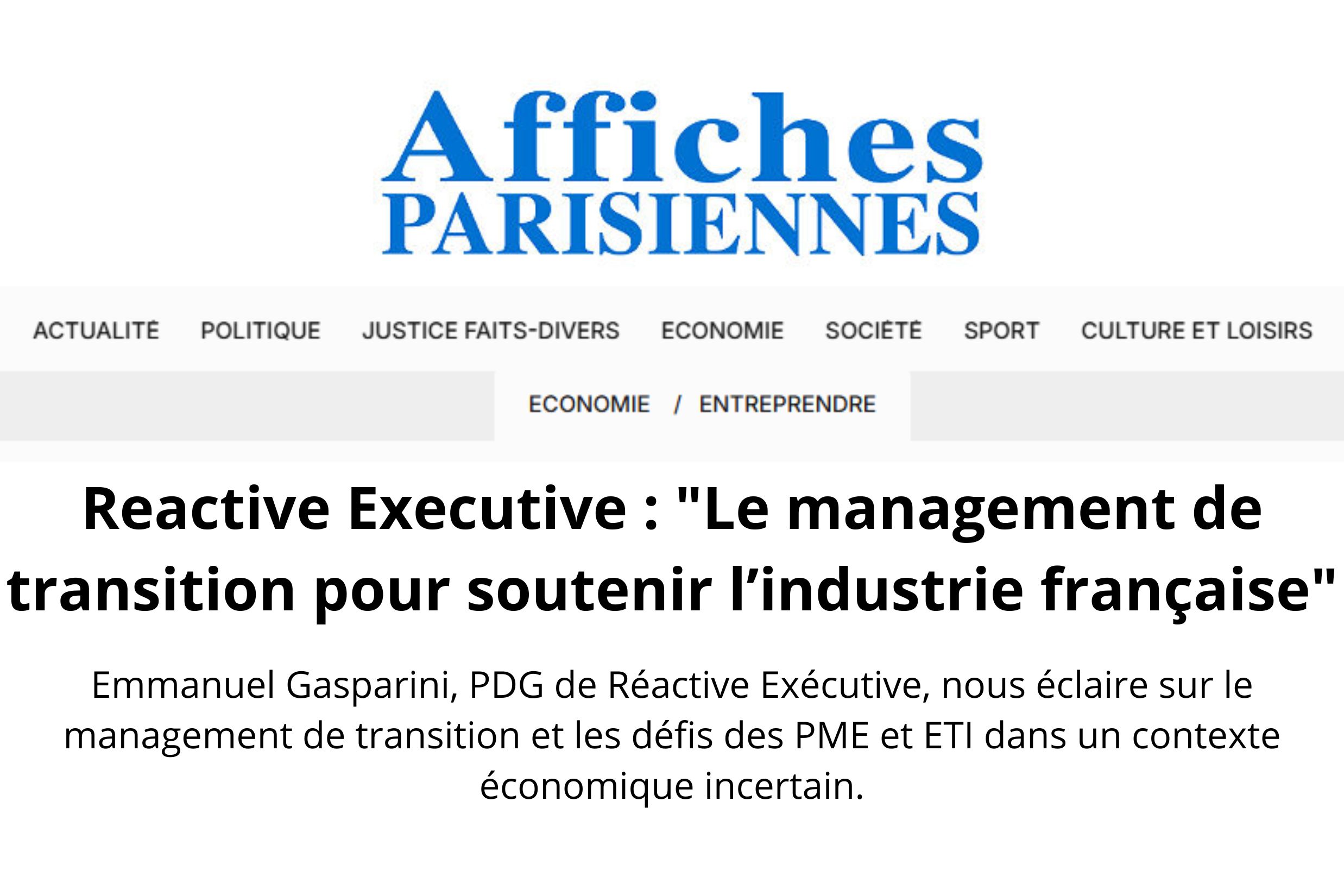 Reactive Executive : « Le management de transition pour soutenir l’industrie française »